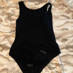 Size large tank top body suit. Ribbed black